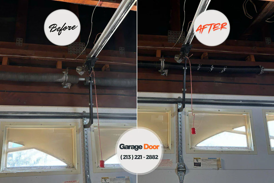 Before and after: garage door repair Tunkhannock, PA